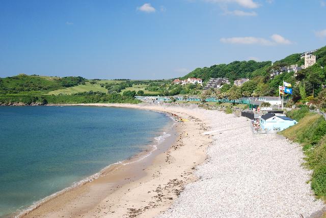 Langland Bay promenade and beach huts, Gower